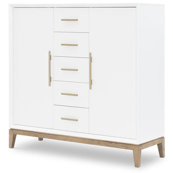 Melrose - Door Chest - Cloud White And Desert Oak