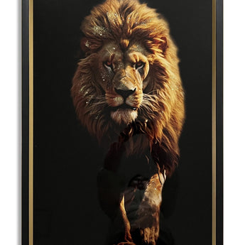 Majestic Mane - 24" x 36" Framed Wall Art - Brown - Light Brown
