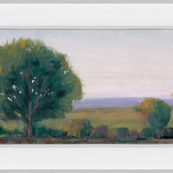 Panoramic Treeline I By Tim Otoole - Mirror Framed Print Wall Art - Dark Green