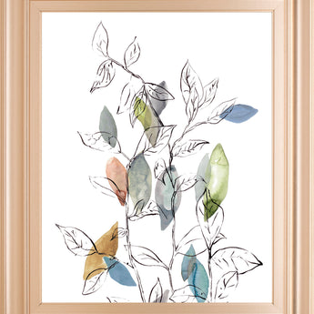 Spring Leaves I By Meyers, R. - Framed Print Wall Art - White