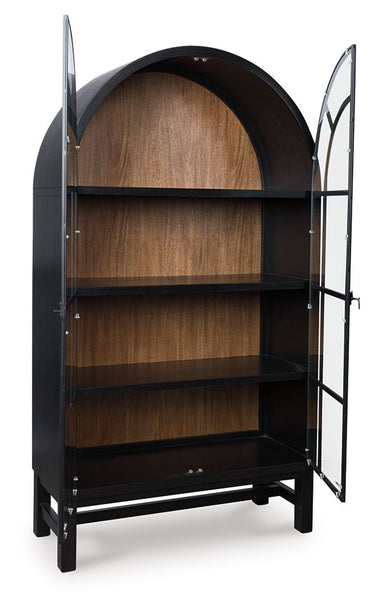 Greddinton - Display Cabinet - Black / Brown