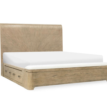 Flow - Complete Panel Bed With Storage Footboard 2 Storage Side Rail