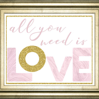 22x26 All You Need is Love By Amanda Murray - Pink