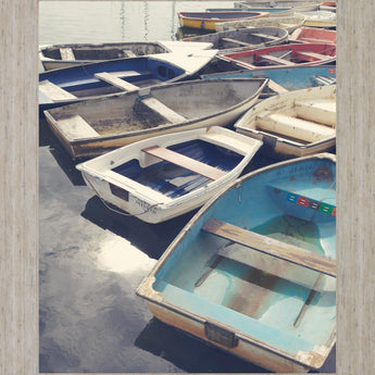 Dockside Drift - 28" x 34" Framed Wall Art - Light Blue