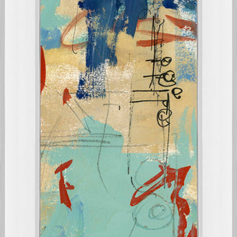 Composition 4a By Melissa Wang - Mirror Framed Print Wall Art - Light Blue