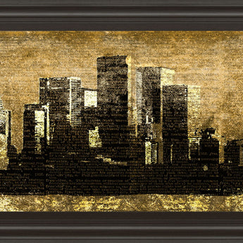 Defined City Il By Sd Graphic Studio - Framed Print Wall Art - Beige