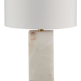 Linderfield - Alabaster Table Lamp - White / Gold Finish