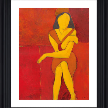 Golden Muse - 28" x 34" Framed Wall Art - Red