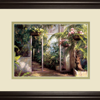 Atriums First Light I By Hali - Framed Print Wall Art - Green