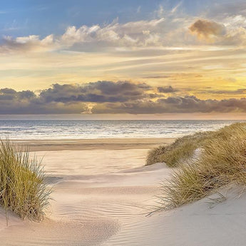 Sand Sunset By Mike Calascibetta (Framed Small) - Beige