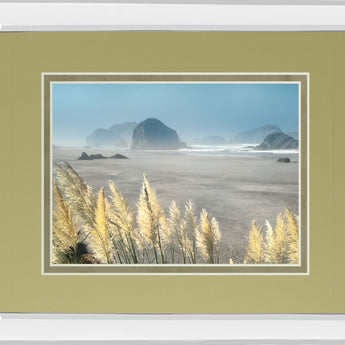 Pompas Beach By Frates - Mirror Framed Print Wall Art - Beige