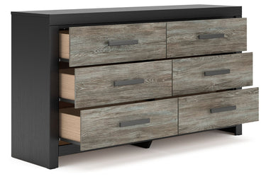 Broachmyn - Six Drawer Dresser - Black / Gray
