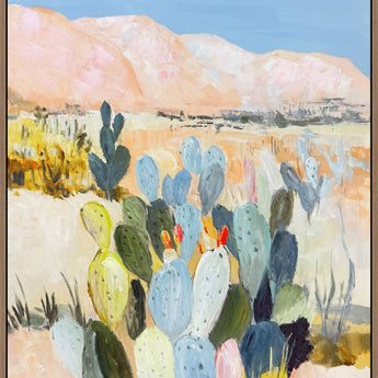 Desert Blush I Hand-Embellished Canvas In Frame - Natural / Pink