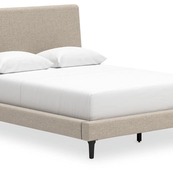 Cielden - Queen Upholstered Bed with Roll Slats - Soft Gray