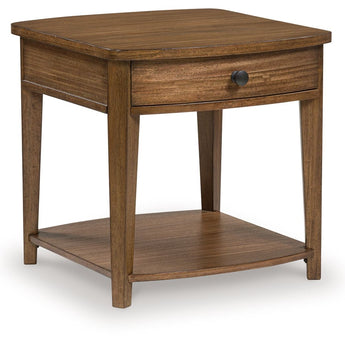 Burkbyer - Rectangular End Table - Brown