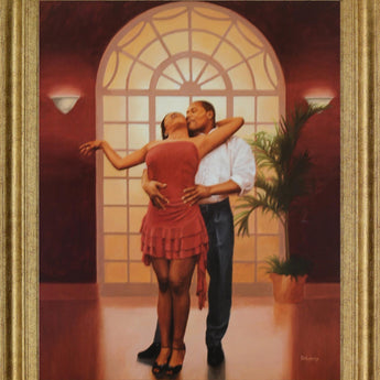 Warm Embrace Dance - 28" x 34" Framed Wall Art - Beige
