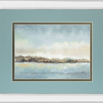 Calm Horizon By Tita Quintero - Mirror Framed Print Wall Art - Blue
