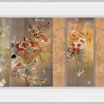 Tea Garden Il By Douglas - Mirror Framed Print Wall Art - Beige