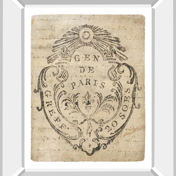Letter Crest IIa Vintage V2 By Wild Apple Portfolio - Mirror Framed Print Wall Art - Beige