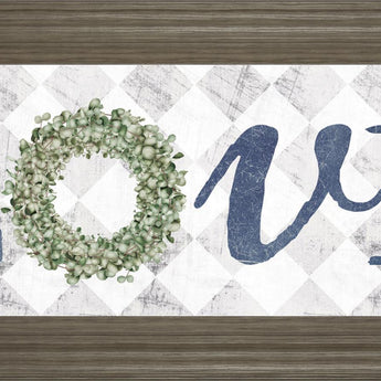 18x42 Love With Eucalyptus Wreath I By Marla Rae - Gray