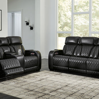 Boyington - 2 piezas - Sofá y loveseat reclinables eléctricos - Negro