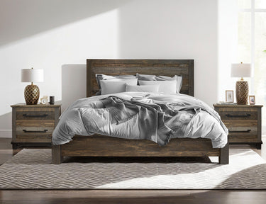 Loft 2 Drawer Nightstand Two Tone Gray / Brown - detail