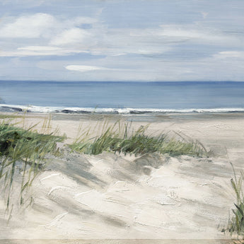 Dune Grass Outlook - 84 X 52 - Hand-Embellished Wrapped Canvas - Blue