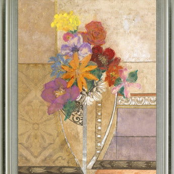 Opulent Blossom Mix - 28" x 34" Framed Wall Art - Gold