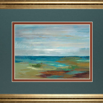 Wispy Clouds By Silvia Vassileva - Framed Print Wall Art - Blue