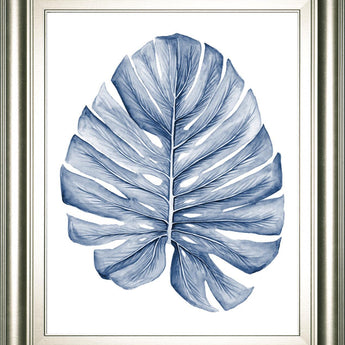 22x26 Indigo Tropical Leaves I By Megan Meagher - Blue