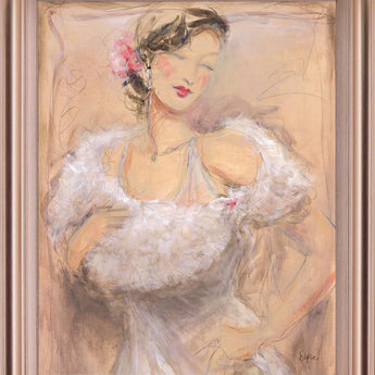 Blushed Reverie - 28" x 34" Framed Wall Art - Beige