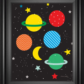 Outer Space By Ann Kelle - Framed Print Wall Art - Black