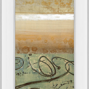 Bluemood I By Selina Werbelow - Mirror Framed Print Wall Art - Beige