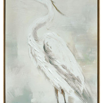 Mist Plumage - 39" x 24" Framed Wall Art - Gray