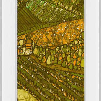 Vineyard Batik Il By Andrea Davis - Mirror Framed Print Wall Art - Green