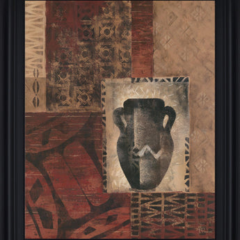 Earthen Echoes - 28" x 34" Framed Wall Art - Dark Brown