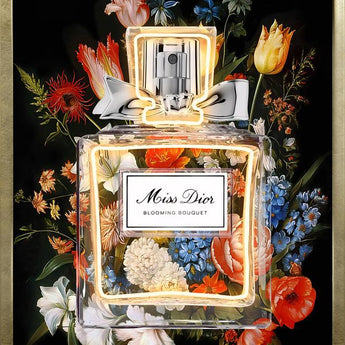 Luminous Blossom Bottle - 21" x 29" Framed Wall Art - Black
