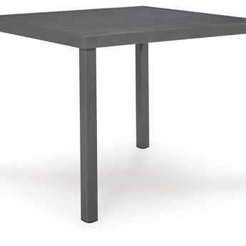 Rocky Creek - Mesa de comedor cuadrada con opción de sombrilla - Gris