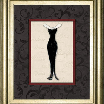 Fashion Dress I By Susan Osbourne Framed Print Wall Art - Black
