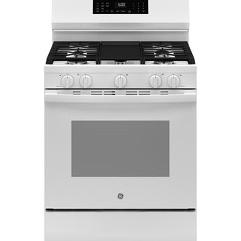 GE 30" Freestanding Gas Range, White - GGF600AVWW