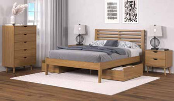 Donco Kids Urban Tall Panel Bed Full Size Bed in Urban Oak