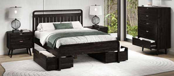 Donco Kids Urban Walnut Tall Bed Queen Size Bed in Urban Walnut