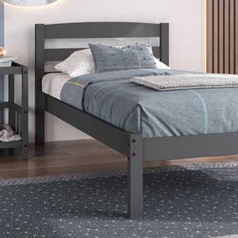 Donco Kids Economy Panel Bed Twin Bed in Dark Grey