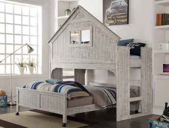 Donco Kids Club House Tall Loft Loft Bed in Brushed Driftwood