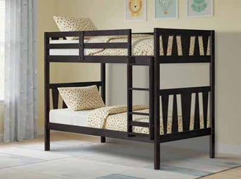 Donco Kids Urban Walnut Mission Bunk Twin/Twin Bunk Bed in Urban Walnut