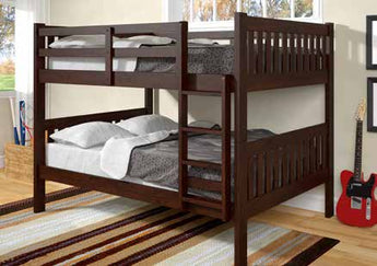 Donco Kids Mission Full/Full Bunk Full/Full Bunk Bed in Dark Cappuccino