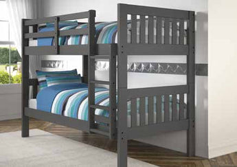 Donco Kids Austin Mission Bunk Twin/Twin Bunk Bed in Dark Grey