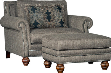 Mayo 4300 Series Traditional Ottoman with Carved Wood Feet
