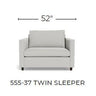 Wallace 52" Untufted Twin Sleeper Chair -