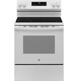 GE 30" Freestanding Electric Range, White - GRF400SVWW